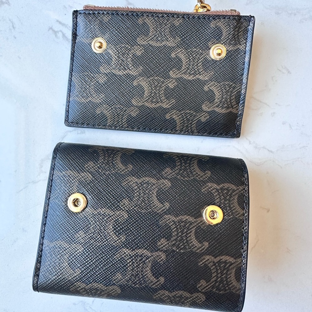 Authentic Compact Wallet With Coin Triomphe In Tr… - image 5